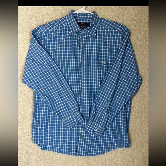 Vineyard Vines Blue and White Casual Button Down Shirt NWOT - Picture 1 of 7